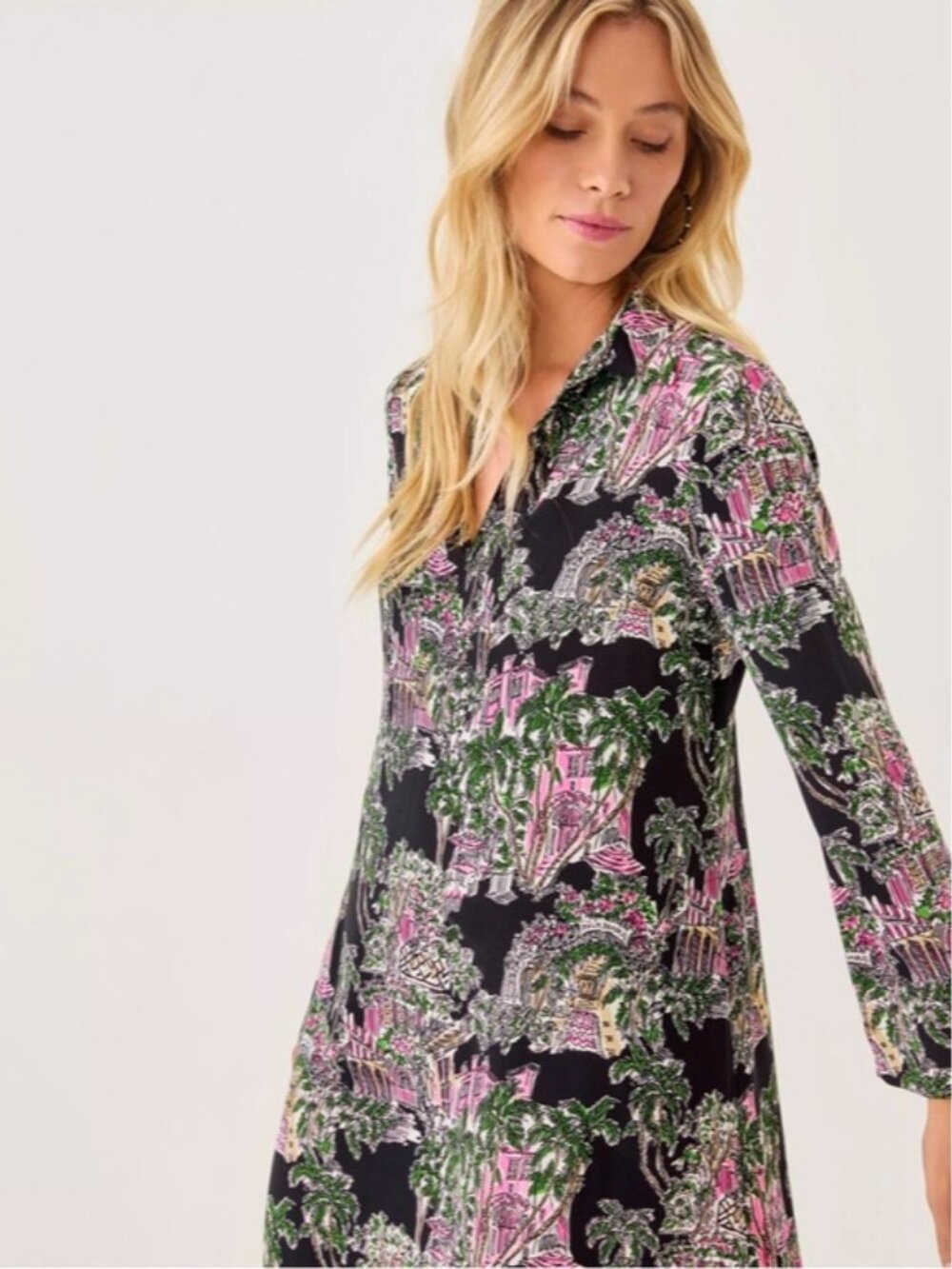NWT Lilly Pulitzer LG Simona Midi Dress “Onyx Pb Anniversary Toile” sz LG - Picture 3 of 4